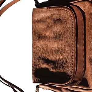 Brown Genuine Leather Fossil Bag with Multiple Compartments
